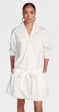 KBB by KAHLANA Women's The Wrap Apron Shirt Dress